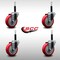 Service Caster 4'' SS Red Poly Wheel Swivel 3/4'' Expanding Stem Caster Set, 4PK SCC-SSEX20S414-PPUB-RED-34-4 - alternate 3